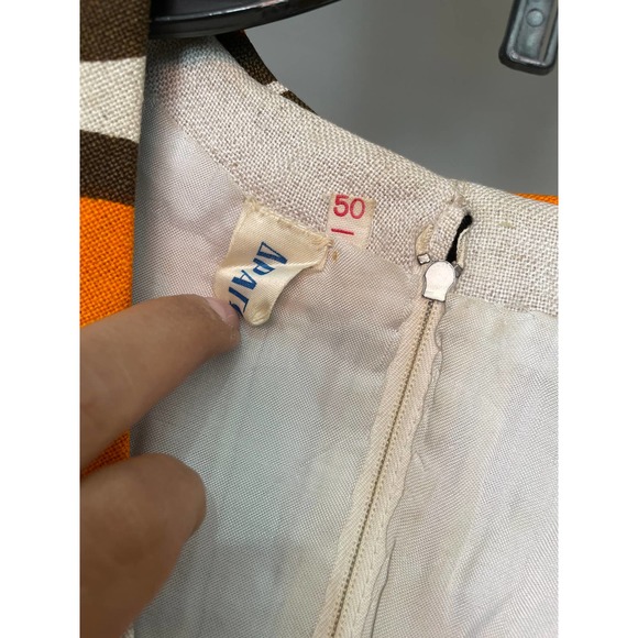 RARE Greek Designer  ΔΡΑΓΩΝΑΣ Late 70s Linen Mod Dress - Picture 3 of 6